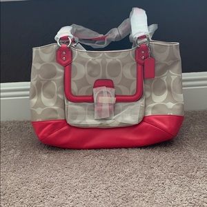 Coach Khaki Pomegranate purse